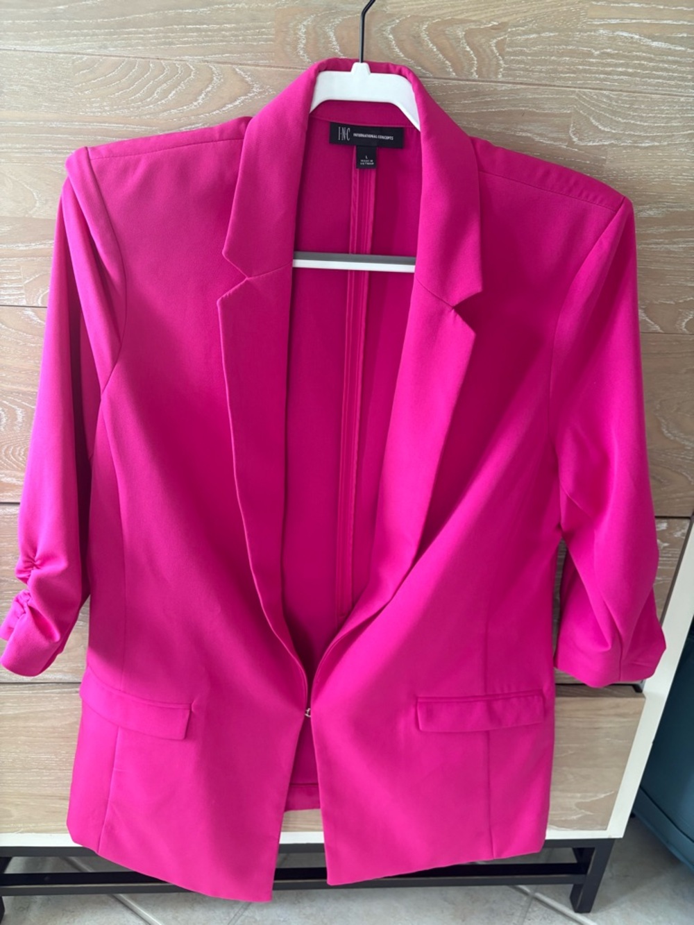INC International Concepts Bright Pink Tailored Blazer - Picture 2 of 4